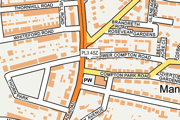 PL3 4SZ map - OS OpenMap – Local (Ordnance Survey)