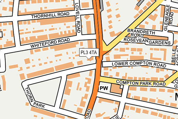 PL3 4TA map - OS OpenMap – Local (Ordnance Survey)
