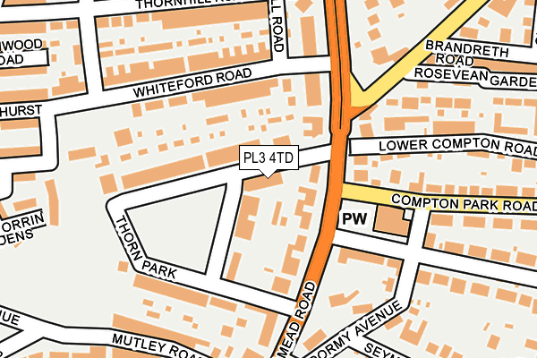 PL3 4TD map - OS OpenMap – Local (Ordnance Survey)