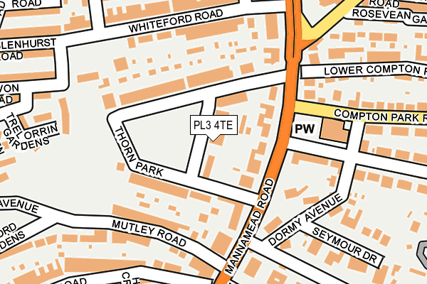 PL3 4TE map - OS OpenMap – Local (Ordnance Survey)