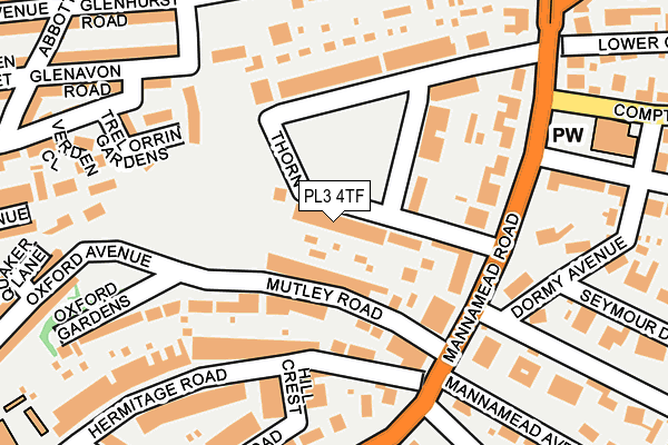 PL3 4TF map - OS OpenMap – Local (Ordnance Survey)