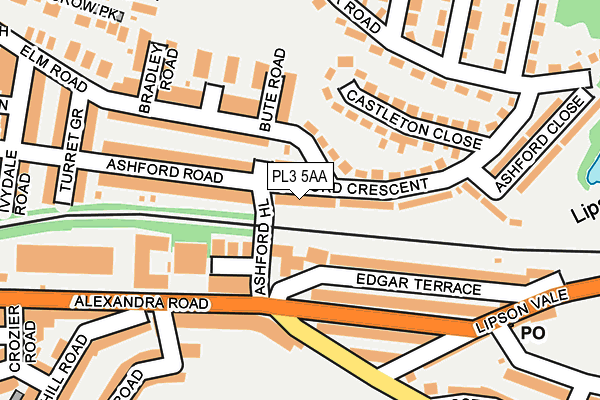 PL3 5AA map - OS OpenMap – Local (Ordnance Survey)