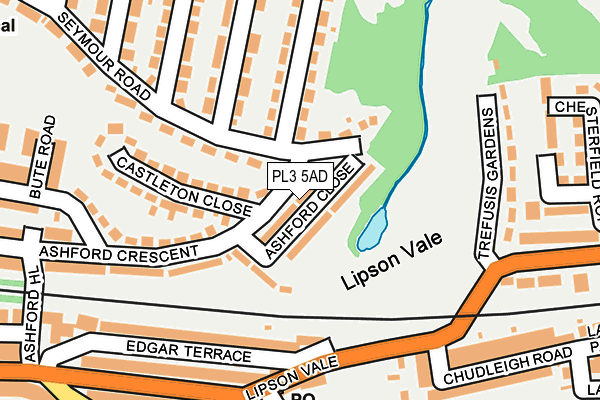 PL3 5AD map - OS OpenMap – Local (Ordnance Survey)