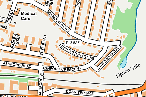 PL3 5AE map - OS OpenMap – Local (Ordnance Survey)