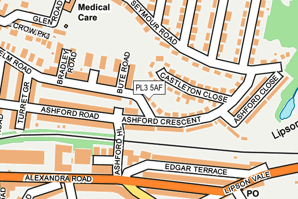 PL3 5AF map - OS OpenMap – Local (Ordnance Survey)