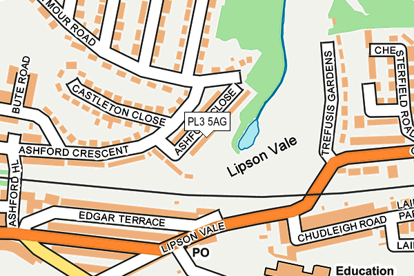 PL3 5AG map - OS OpenMap – Local (Ordnance Survey)