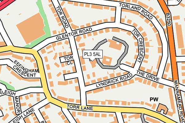 PL3 5AL map - OS OpenMap – Local (Ordnance Survey)