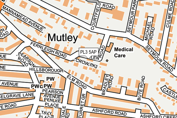 PL3 5AP map - OS OpenMap – Local (Ordnance Survey)