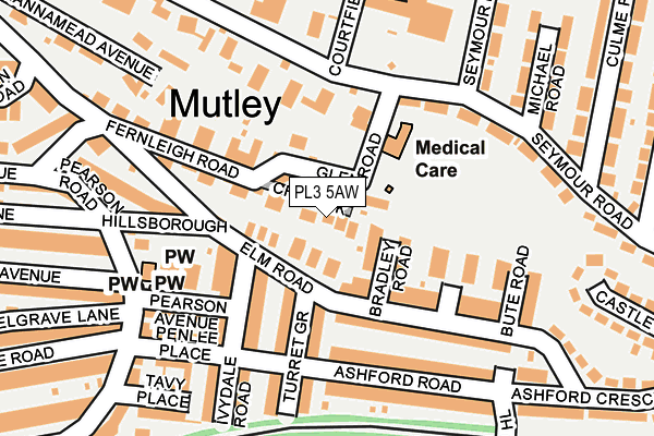 PL3 5AW map - OS OpenMap – Local (Ordnance Survey)