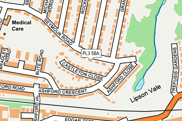 PL3 5BA map - OS OpenMap – Local (Ordnance Survey)