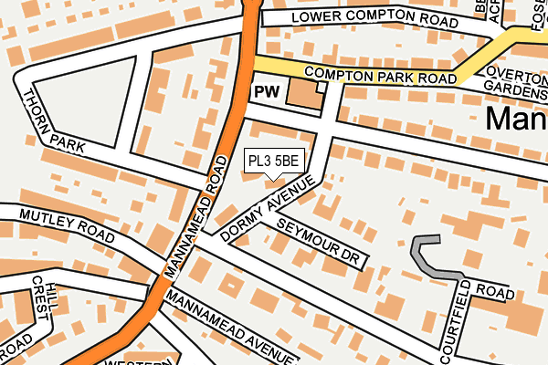 PL3 5BE map - OS OpenMap – Local (Ordnance Survey)