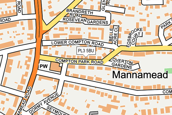 PL3 5BU map - OS OpenMap – Local (Ordnance Survey)