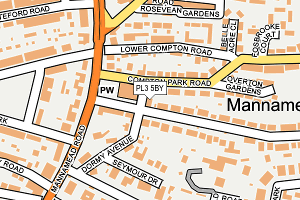 PL3 5BY map - OS OpenMap – Local (Ordnance Survey)