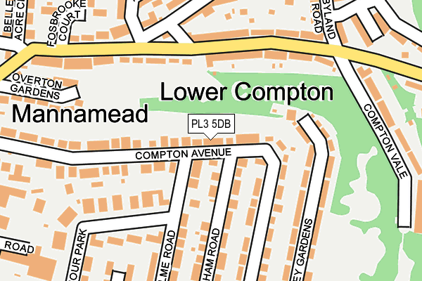 PL3 5DB map - OS OpenMap – Local (Ordnance Survey)