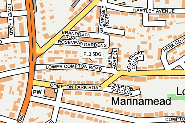 PL3 5DG map - OS OpenMap – Local (Ordnance Survey)