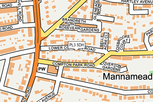 PL3 5DH map - OS OpenMap – Local (Ordnance Survey)