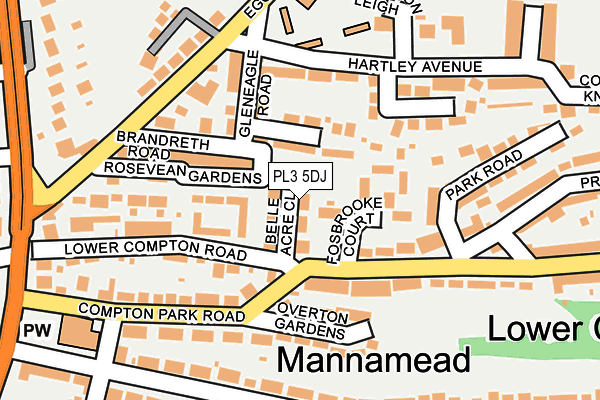 PL3 5DJ map - OS OpenMap – Local (Ordnance Survey)