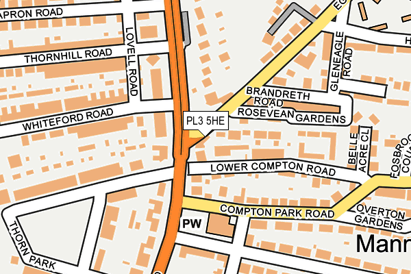 PL3 5HE map - OS OpenMap – Local (Ordnance Survey)