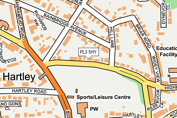 PL3 5HY map - OS OpenMap – Local (Ordnance Survey)