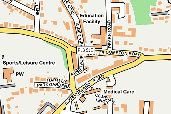 PL3 5JE map - OS OpenMap – Local (Ordnance Survey)