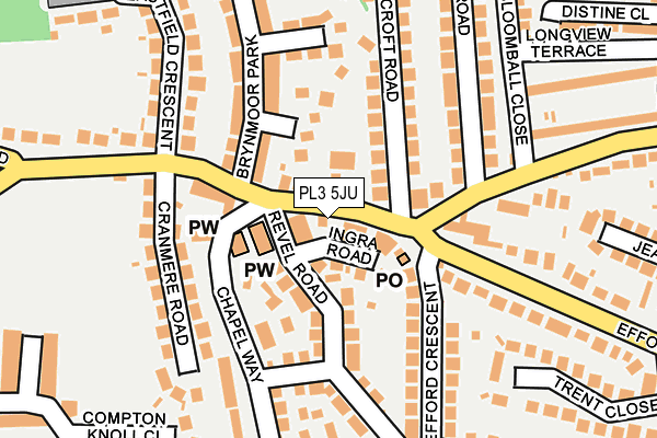 PL3 5JU map - OS OpenMap – Local (Ordnance Survey)