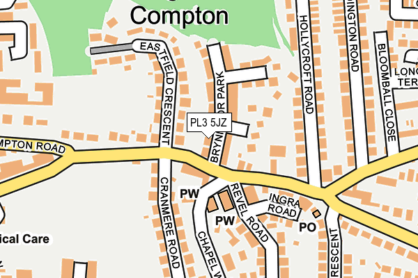 PL3 5JZ map - OS OpenMap – Local (Ordnance Survey)