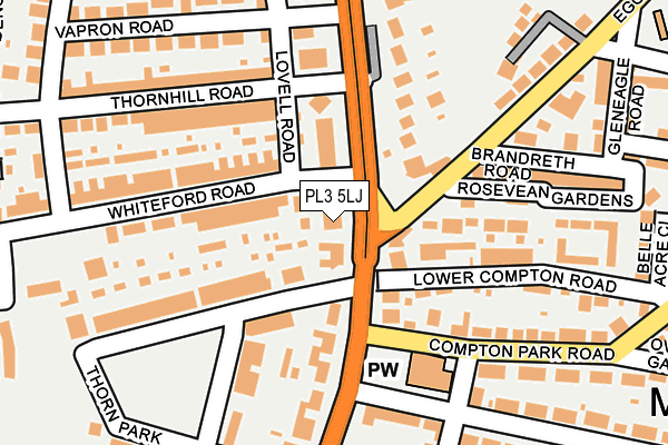 PL3 5LJ map - OS OpenMap – Local (Ordnance Survey)