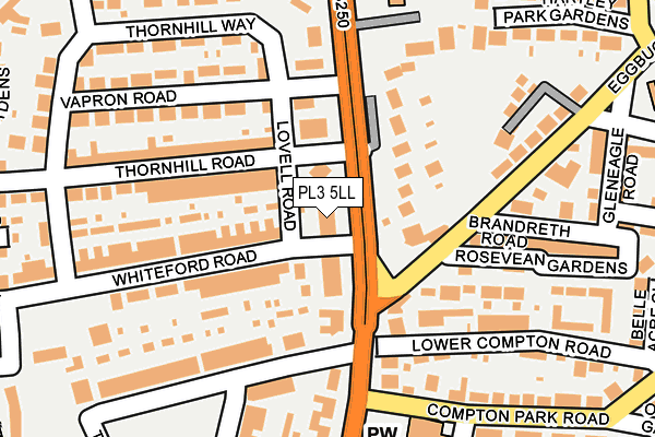 PL3 5LL map - OS OpenMap – Local (Ordnance Survey)