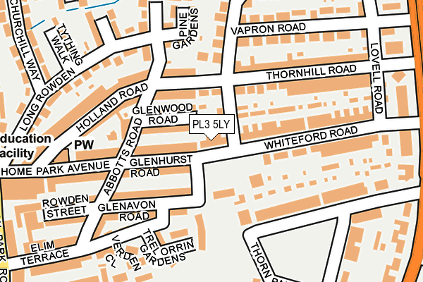 PL3 5LY map - OS OpenMap – Local (Ordnance Survey)