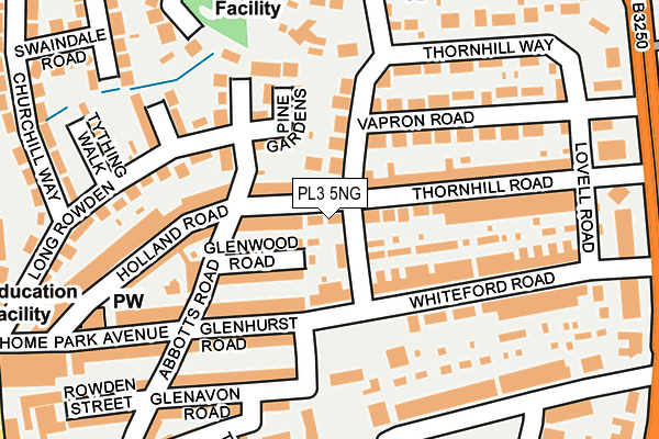 PL3 5NG map - OS OpenMap – Local (Ordnance Survey)