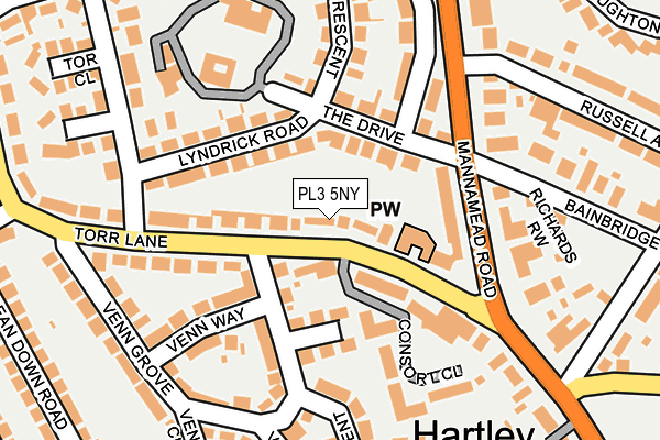 PL3 5NY map - OS OpenMap – Local (Ordnance Survey)