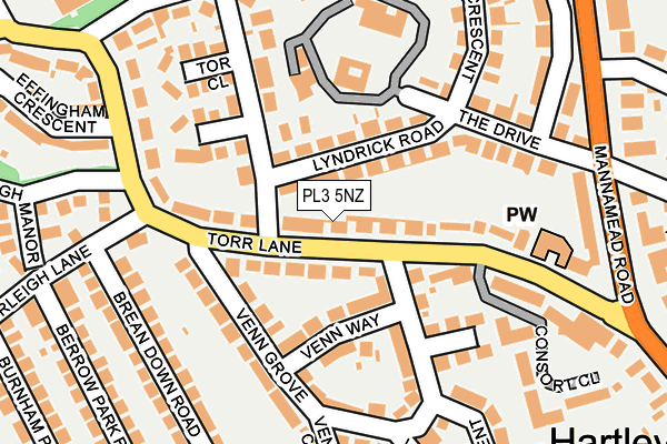 PL3 5NZ map - OS OpenMap – Local (Ordnance Survey)