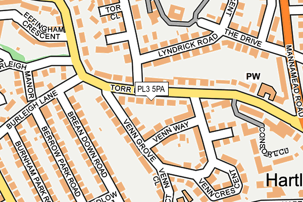 PL3 5PA map - OS OpenMap – Local (Ordnance Survey)