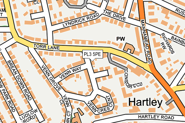 PL3 5PE map - OS OpenMap – Local (Ordnance Survey)