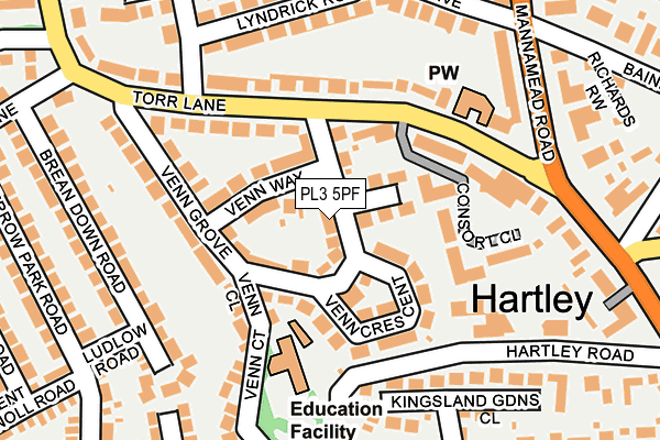 PL3 5PF map - OS OpenMap – Local (Ordnance Survey)