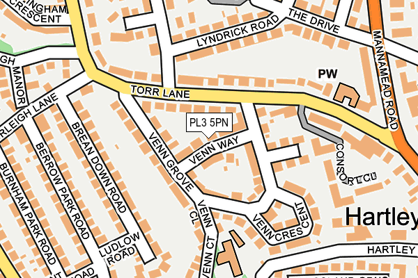 PL3 5PN map - OS OpenMap – Local (Ordnance Survey)