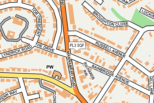 PL3 5QF map - OS OpenMap – Local (Ordnance Survey)