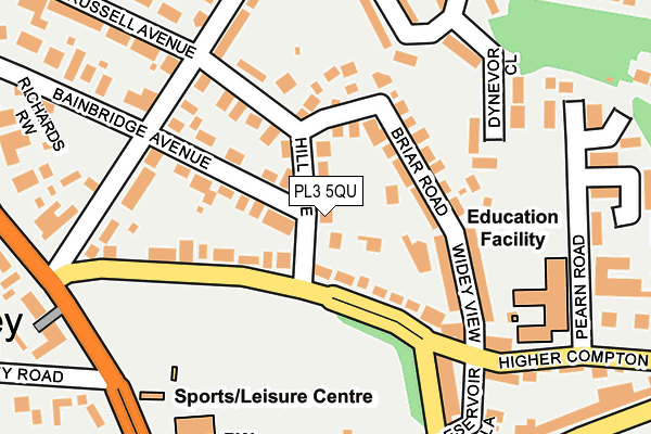 PL3 5QU map - OS OpenMap – Local (Ordnance Survey)