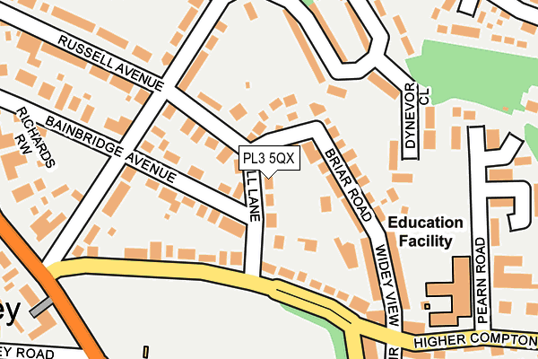 PL3 5QX map - OS OpenMap – Local (Ordnance Survey)