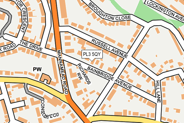 PL3 5QY map - OS OpenMap – Local (Ordnance Survey)