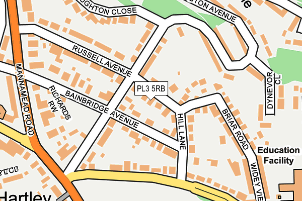 PL3 5RB map - OS OpenMap – Local (Ordnance Survey)