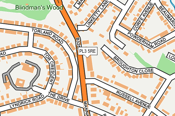 PL3 5RE map - OS OpenMap – Local (Ordnance Survey)