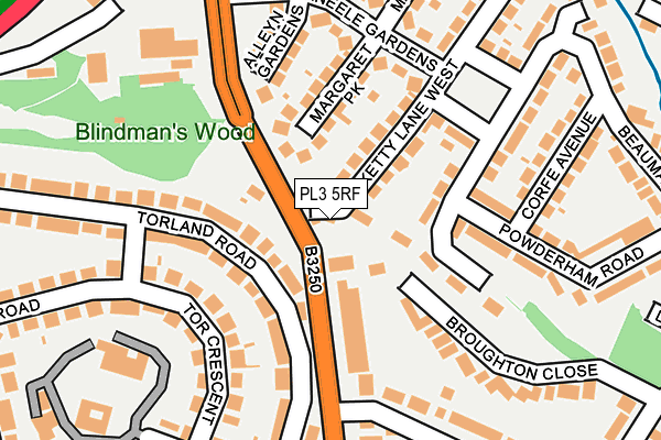 PL3 5RF map - OS OpenMap – Local (Ordnance Survey)