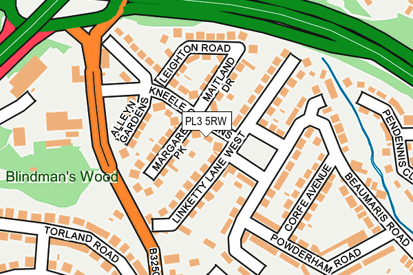 PL3 5RW map - OS OpenMap – Local (Ordnance Survey)