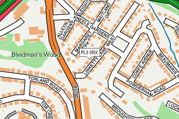 PL3 5RX map - OS OpenMap – Local (Ordnance Survey)