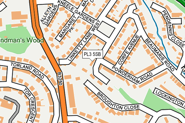 PL3 5SB map - OS OpenMap – Local (Ordnance Survey)