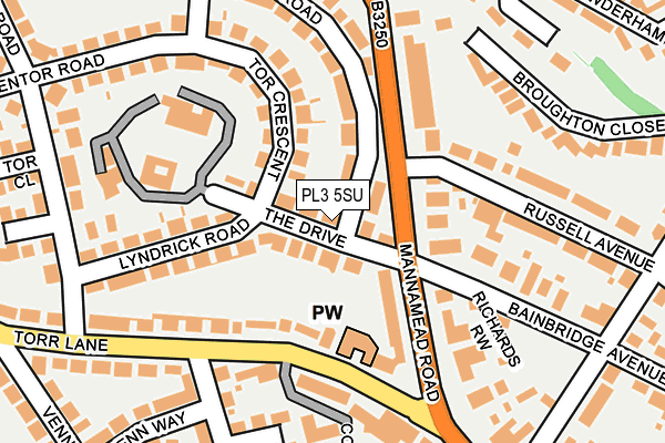 PL3 5SU map - OS OpenMap – Local (Ordnance Survey)