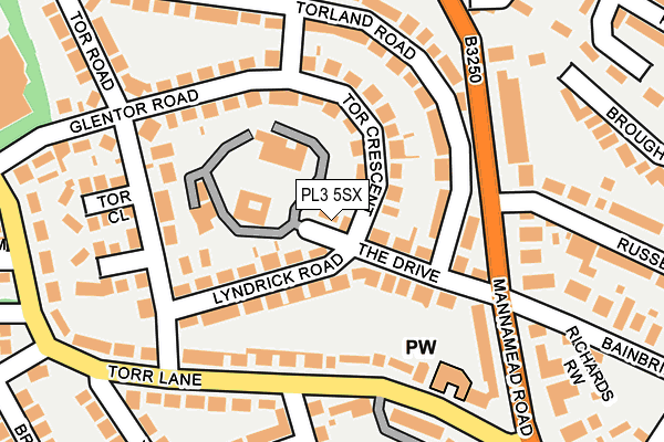 PL3 5SX map - OS OpenMap – Local (Ordnance Survey)