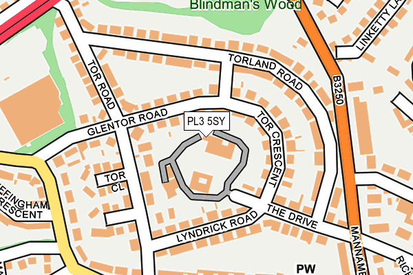 PL3 5SY map - OS OpenMap – Local (Ordnance Survey)