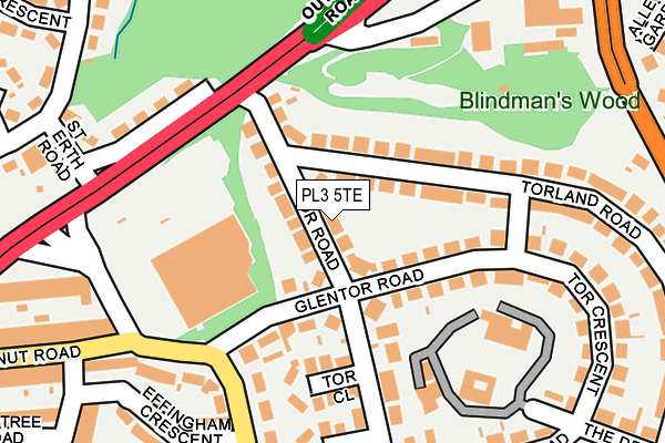 PL3 5TE map - OS OpenMap – Local (Ordnance Survey)